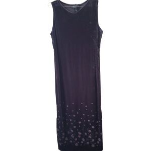 Impressions Millennium Edition Dark Gray Crushed Velvet Sleeveless Dress